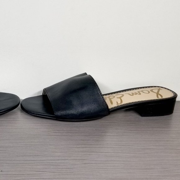 Sam Edelman Kenz Slide Sandal, Black Leather, Womens Size 8 M / 38 - Picture 9 of 13